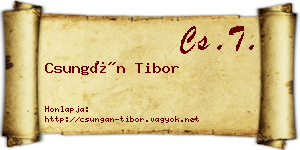 Csungán Tibor névjegykártya